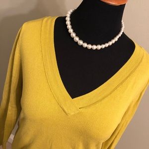 Chartreuse V-Neck Sweater